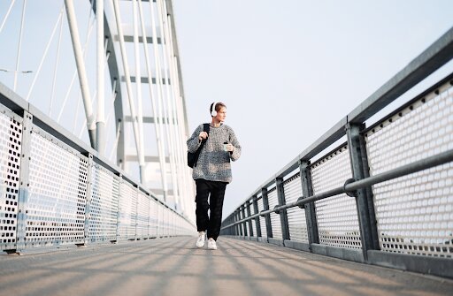 Walking to the beat of music