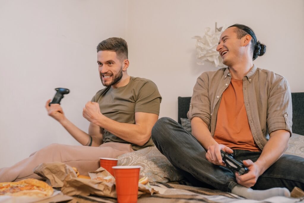 Smiling Friends Playing Gaming