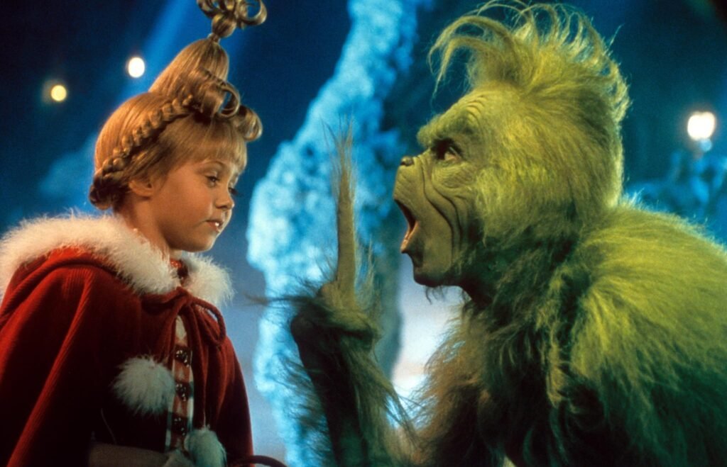 Jim Carrey and Taylor Momsen in How the Grinch Stole Christmas (2000)