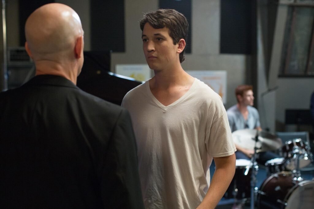 J.K. Simmons and Miles Teller in Whiplash (2014)