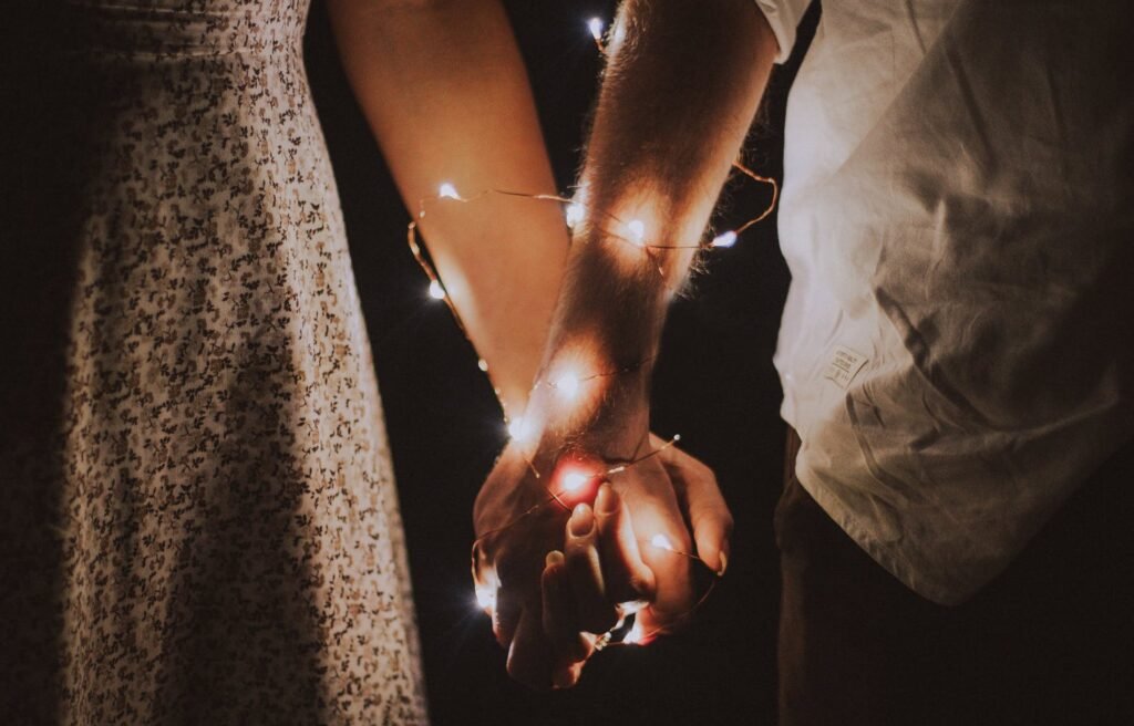 Couple holding hands