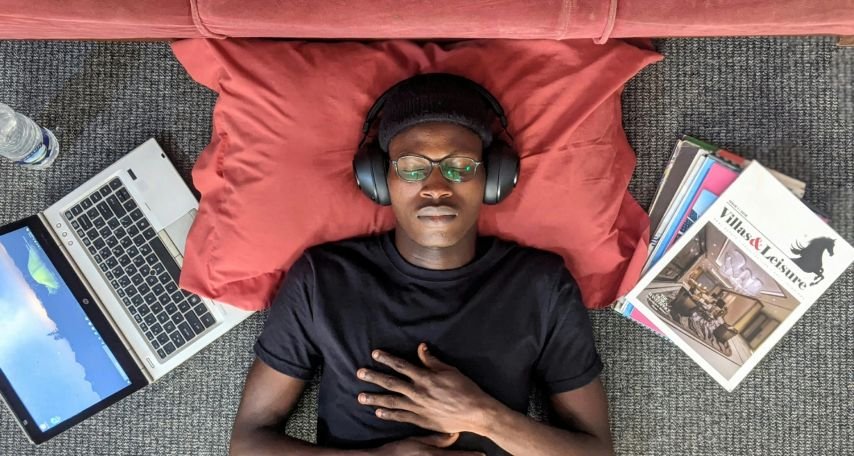 A Man Lying on the Bed