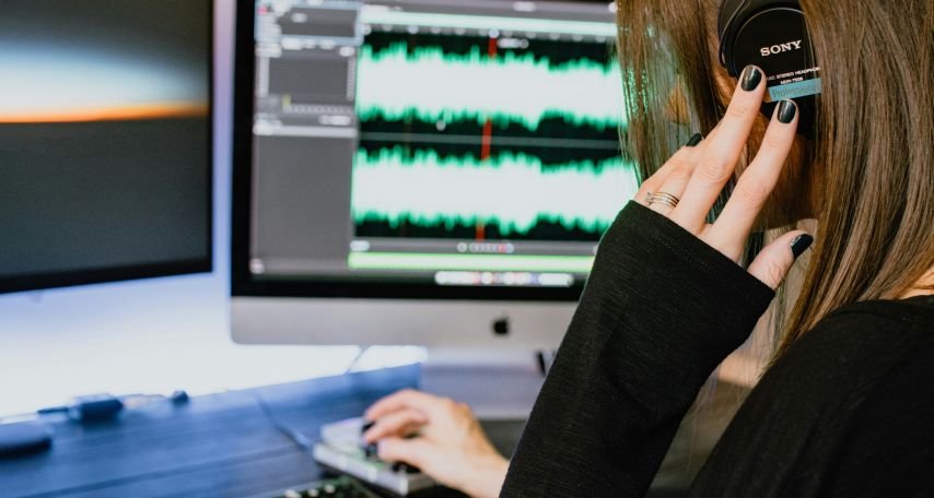 Woman Studying Sound Waves