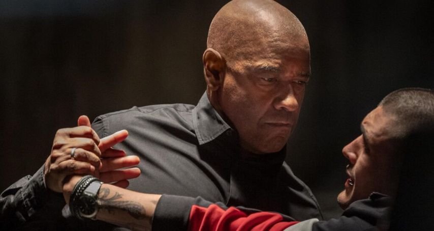 Denzel Washington, Andrea Dodero, and Stefano Montesi in The Equalizer 3 (2023)
