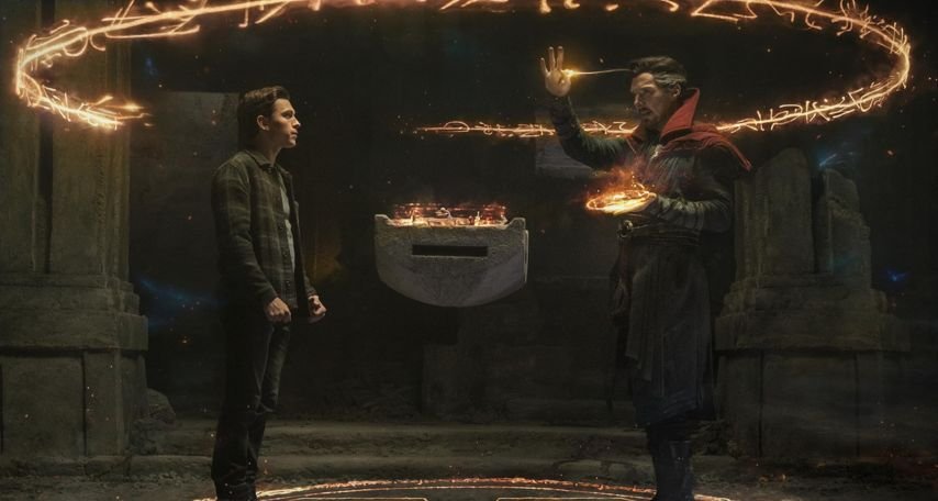 Benedict Cumberbatch and Tom Holland in Spider-Man: No Way Home (2021)
