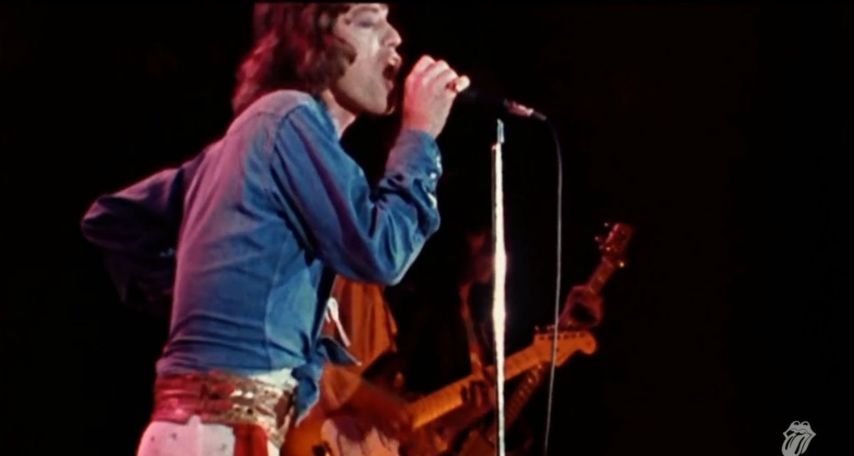 Mick Jagger performing Brown Sugar Image via Youtube