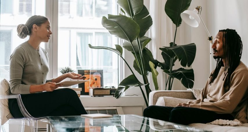 Psychologist with a client