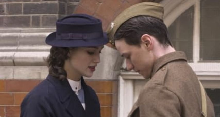 Keira Knightley and James McAvoy in Atonement (2007)