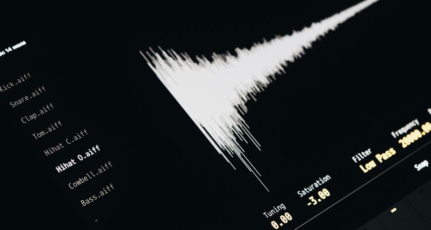 A computer screen showing a waveform of sound