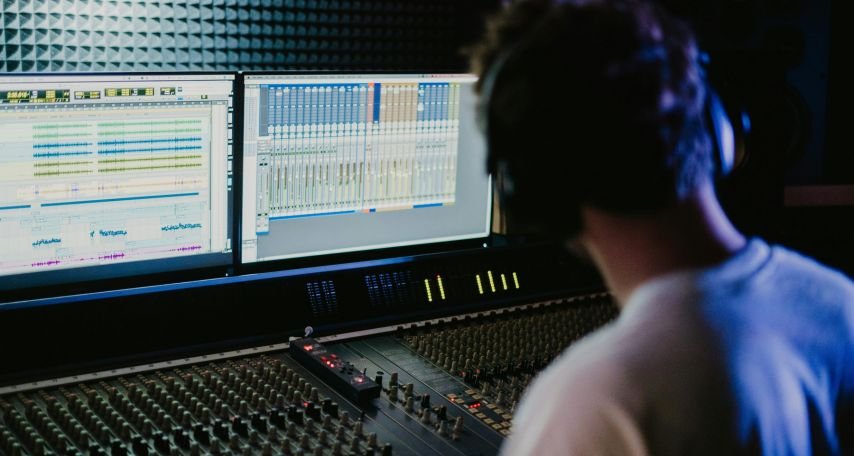 A Man in Control of the Audio Mixer