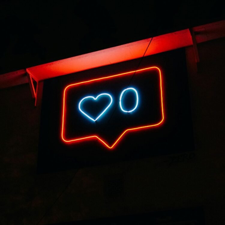 Heart and Zero Neon Light