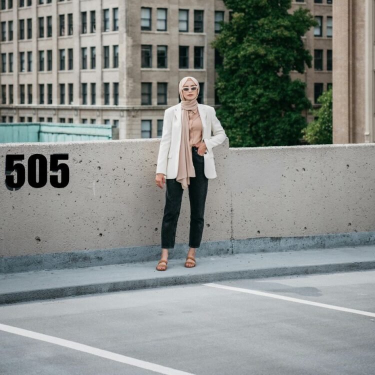 A Woman Standing in the Parking Lot
