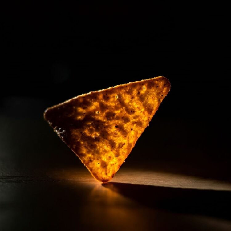 A golden triangle, crisp and glistening with salt