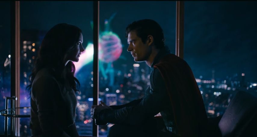Rachel Brosnahan and David Corenswet in Superman