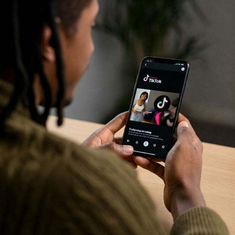 Young person discovers music on TikTok.