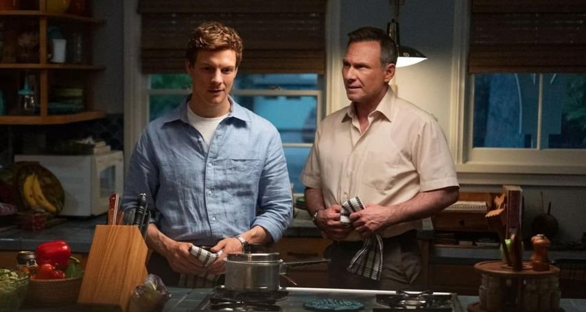 Christian Slater and Patrick Gibson in Dexter: Original Sin (2024)