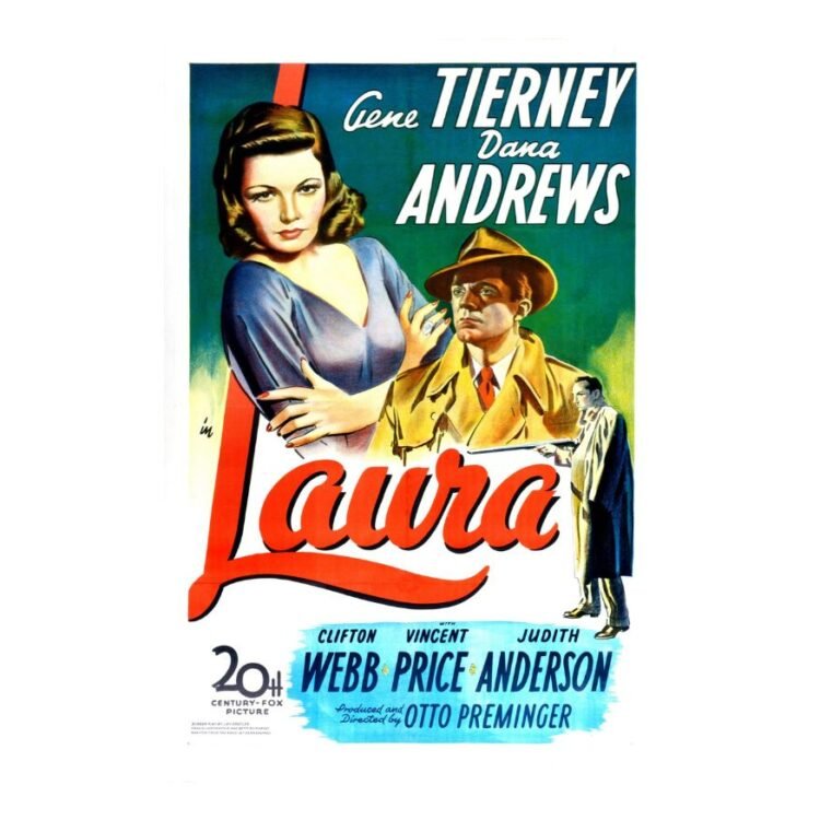 Gene Tierney and Dana Andrews in Laura (1944)