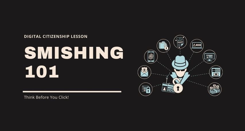 Security tips visual advising users on how to avoid smishing attacks.