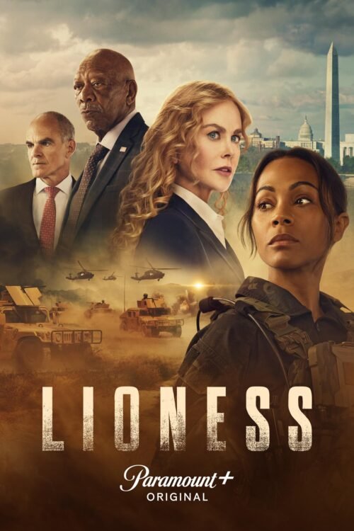 Morgan Freeman, Nicole Kidman, Michael Kelly, Zoe Saldaña, and Laysla De Oliveira in Lioness (2023)