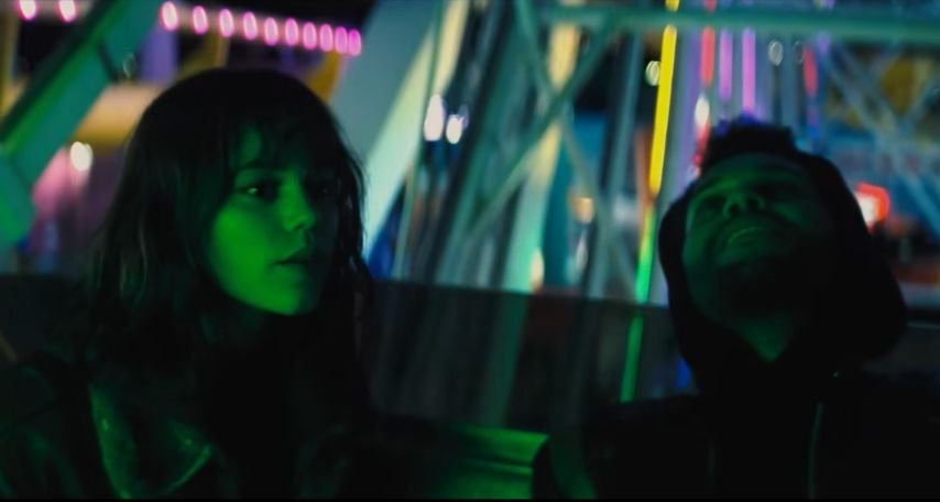 Jenna Ortega and The Weeknd in the Drive Music Video