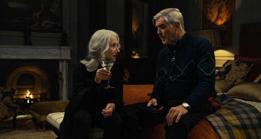 Pierce Brosnan and Helen Mirren in MobLand (2025)