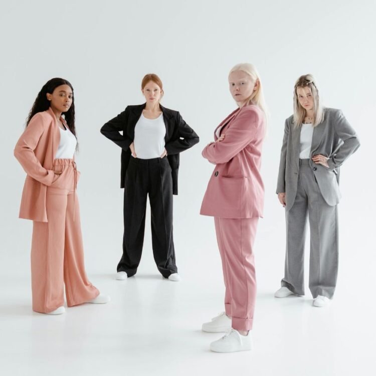The sleek, corporate aesthetic of 'girlboss' culture—packaged empowerment in minimalist branding.