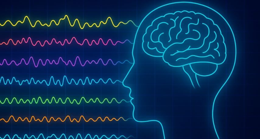 Brainwave activity visualisation during music listening.