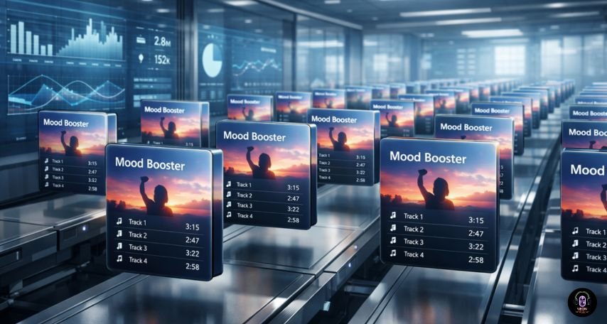 Digital assembly line of mood playlists