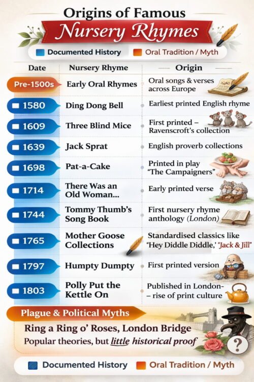 Origins of famous nursery rhymes