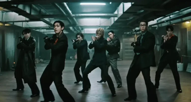 BTS 2.0 music video scene referencing Oldboy corridor choreography